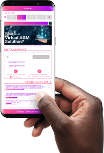 Virtual AGM takeway section via Events Studio