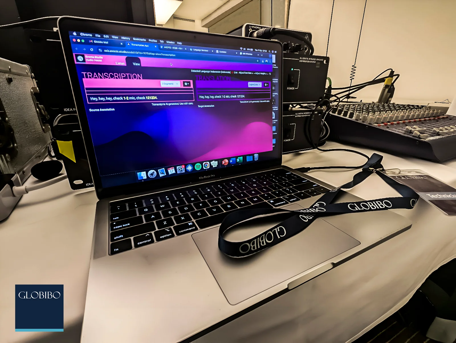 Transcription assist app used in event