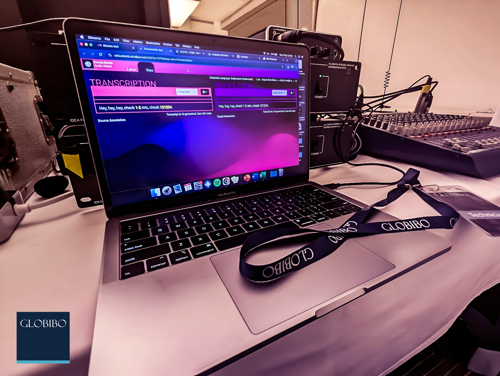Transcription assist app used in event