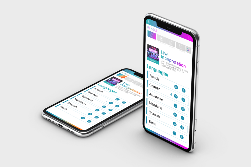 Live Interpretation Language Selection