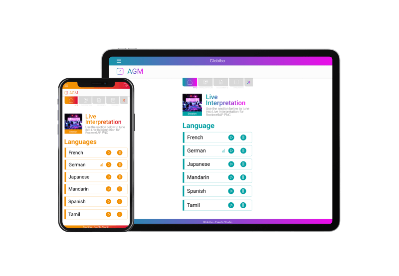 Live Interpretation Language Selection